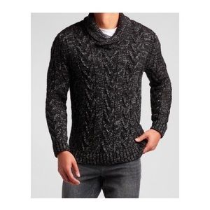 Express X You cozy cable knit wool sweater - size medium, pitch black